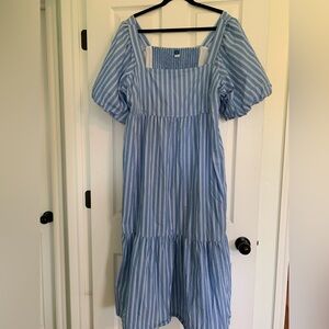 Old Navy Fit & Flare Puff-Sleeve All-Day Midi Dress